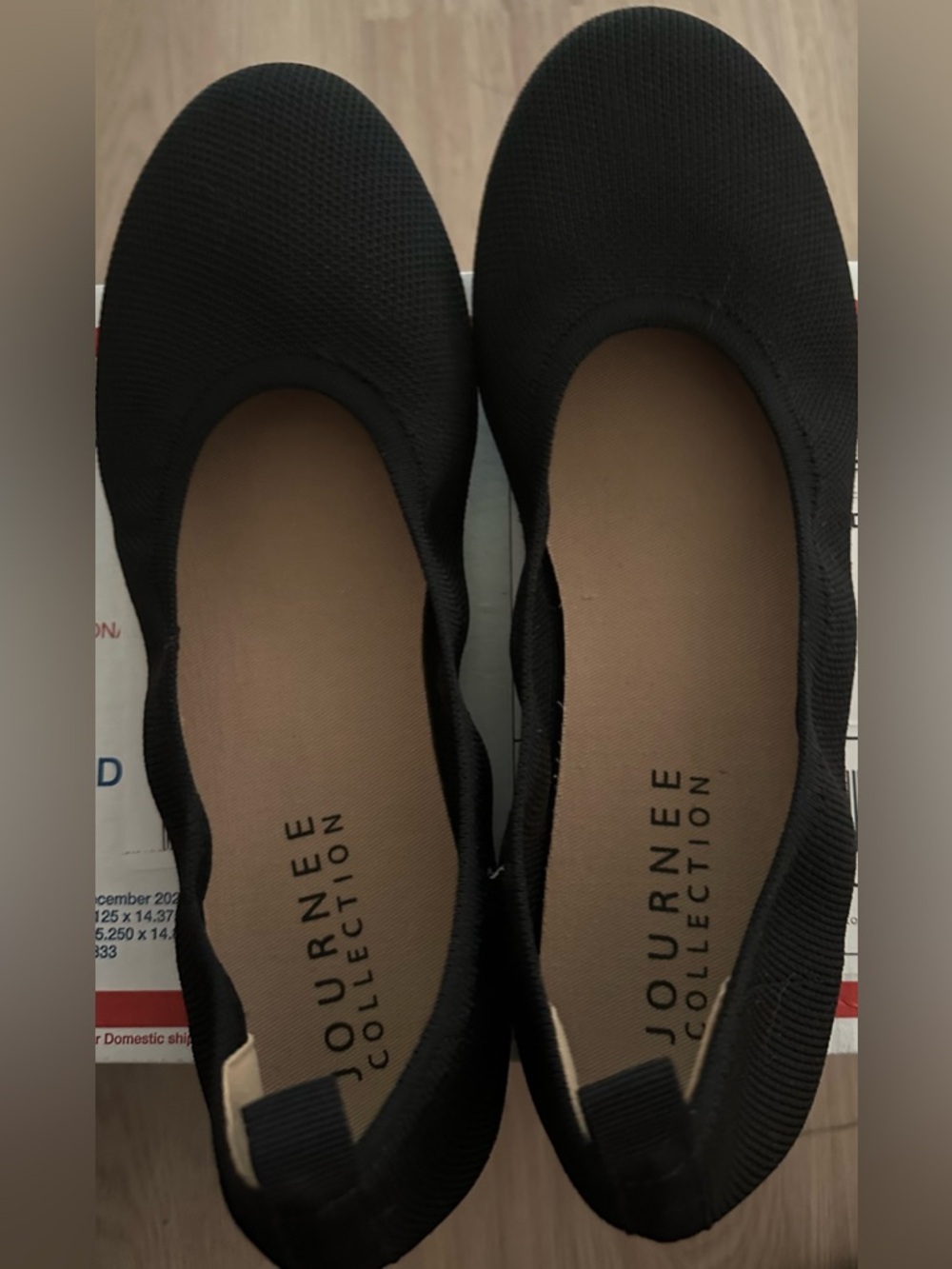 Journee Collection Black Knit Slip-On Ballet Flats